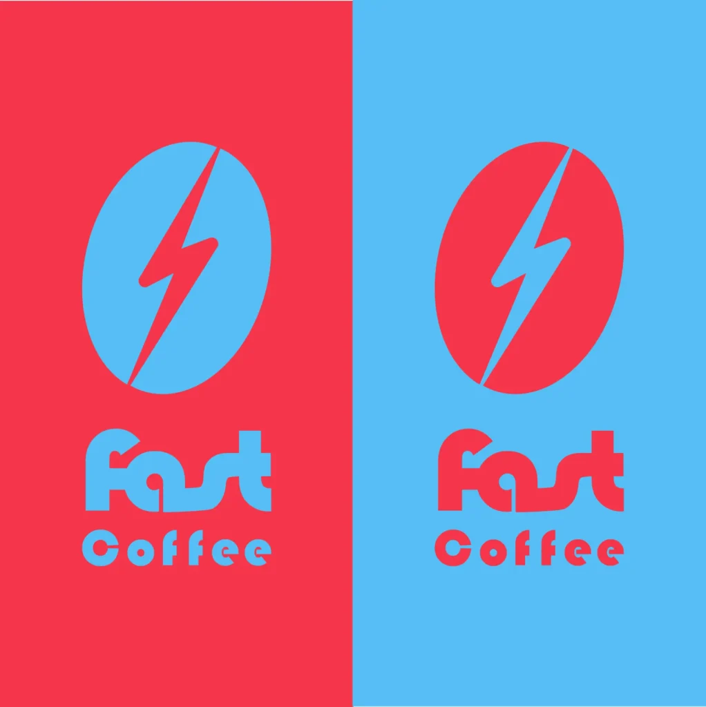 Fast Coffee Logo Double Bleu Rouge