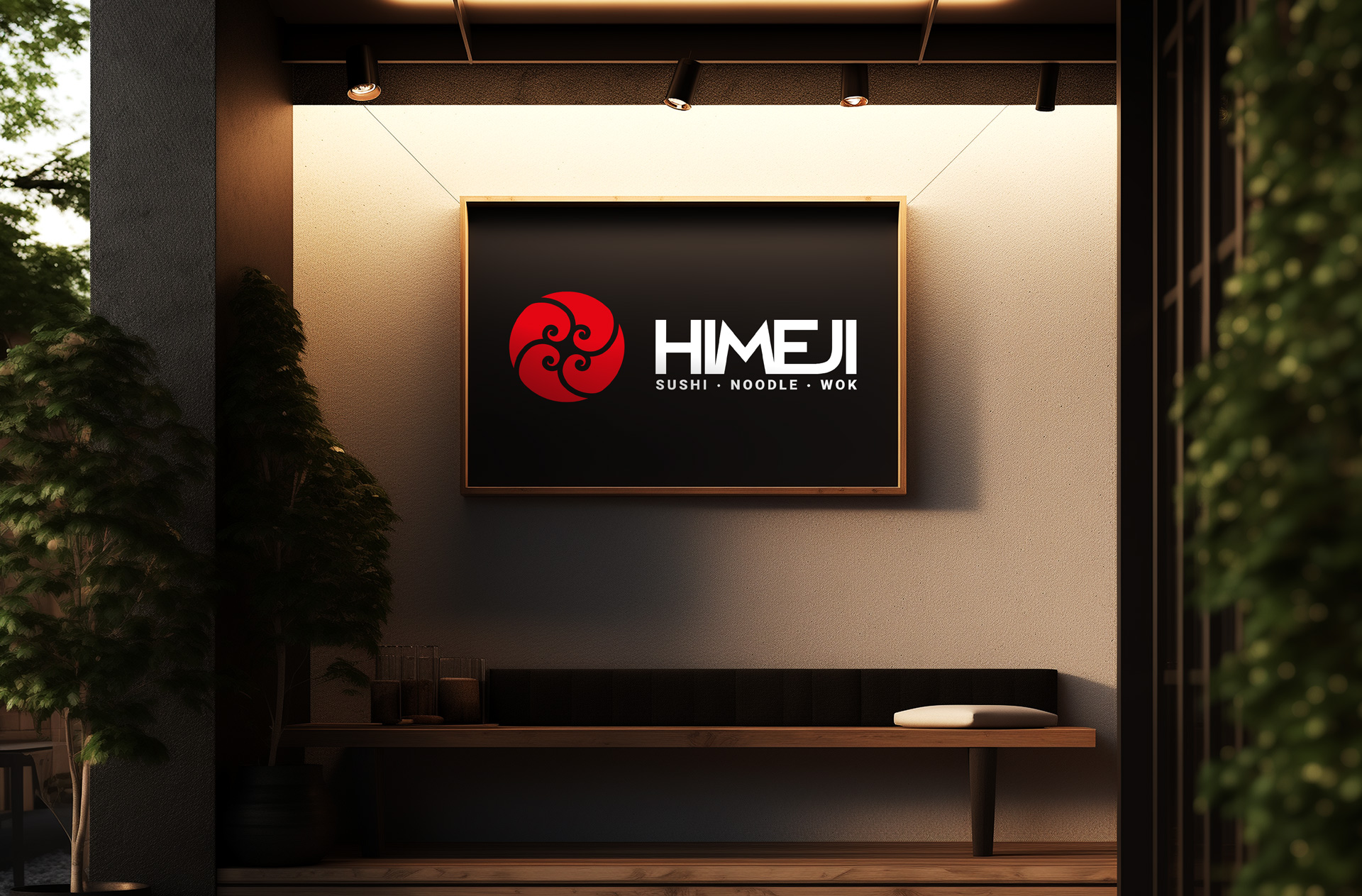 Japanese Restaurant Sign Mockup